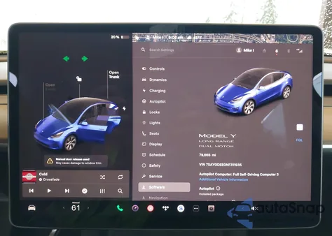 2022 Tesla Model Y Long Range Dual Motor All-Wheel Drive из США, поврежденный, VIN 7SAYGDEE0NF311935